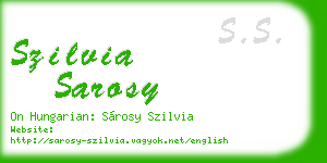 szilvia sarosy business card