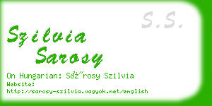 szilvia sarosy business card